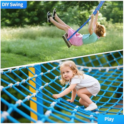 100Ft 1/2 Inch Heavy Duty Climbing Rope - for Tree Swing, Pulling, Outdoor & Gym Use (Blue) - size: 100ft-Blue