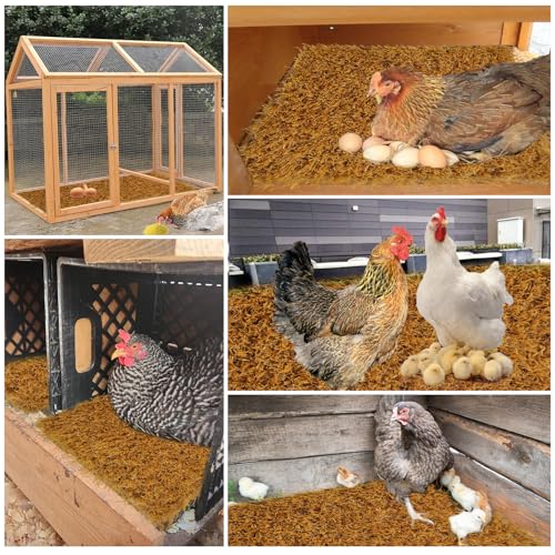 4 PCS Washable Chicken Nesting Pads,11.8x11.8 Artificial Grass Turf Reusable Chickens Nest Box Bedding Liners for Hen Coop Egg Duck Goose - color: Yellow