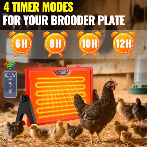 Chicken Coop Heater, Chicken Heater for Chicken Coop Accessories, Double Sided Brooder Plate for Chicks Timers and Thermostat, Chicken Heater for Coop, Chick Brooder Heating Plate UL-Compliant