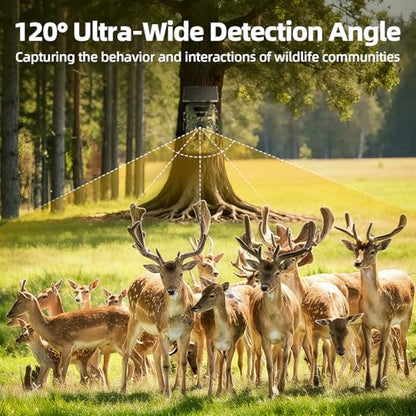 BoxLegend Solar Trail Camera WiFi 4K 60MP with 64GB Memory Card Game Cameras with Night Vision Motion Activated Waterproof Trigger Speed Trail Cam Wide Angle Wildlife Camera for Backyard and Outdoor