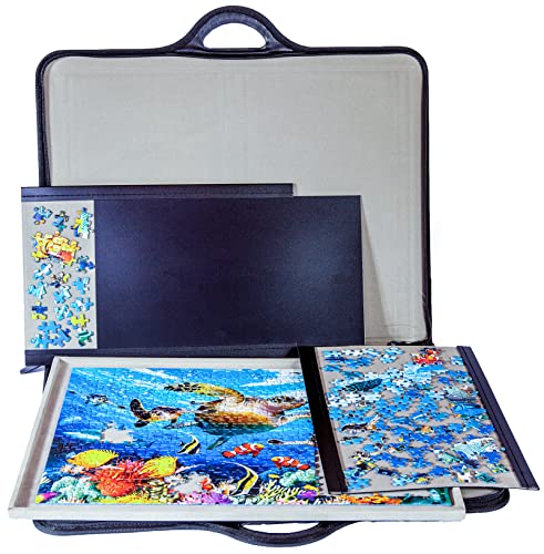 Jigthings - Jigsort 500 - Jigsaw Puzzle Board with Carry Case for Puzzles up to 20.5″ x 15.5″. Saves and Stores Most 500 Piece Puzzles