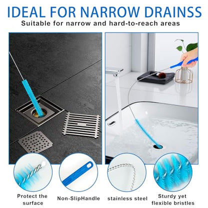 Dryer Vent Cleaner Kit，Refrigerator Coil Cleaning Brush，Includes Dryer Vent Brush, lint Brush for Dryer, Drain Cleaning Brush, and Appliance Brush Set for All Your Home Cleaning Needs