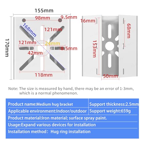 ZT-NET Universal Vertical Pole Mount for Security Camera, Heavy-Duty Metal Bracket with 3 Loops, for CCTV/PTZ Dome Cameras, Wall/Stage Lights & Solar Panels