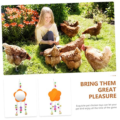 VANZACK 1pc Chicken Mirror Toy Hanging Mirror for Pecking and Biting for Hens and Parrots Sturdy and Design