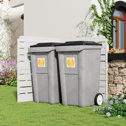 ZZM White Privacy Fence Panels (2 Panels) Outside Decorative Air Conditioner Fences Trash Can Fence Pool Equipment Enclosure Hide Backyard Screen Fence - color: White 2 Panels