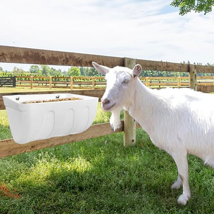 Hanging Chicken Feeder Trough, 4 Pack Fence Feed Feeder for Goat Sheep Deer Poultry Duck Livestock Feeding Container Goats Supplies Feeders Waterer Bucket