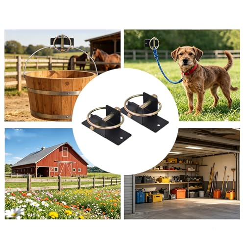 2Pack Heavy Duty Steel Feed Bucket Holder with Quick Release for Stable Animals Wall Mounted Bucket Holder - color: 4 piece set
