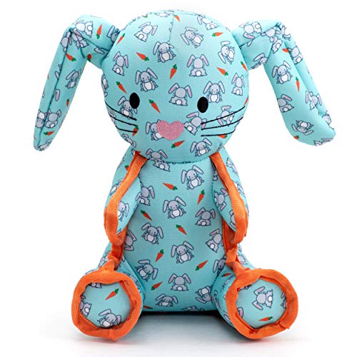 The Worthy Dog Bunny Tough Plush Dog Toy – Durable Chomp-Resistant Dog Toy with Multiple Squeakers, Reinforced Mesh Lining & Strong Stitching - Mint, Large - color: Bunny - Mint, size: Large