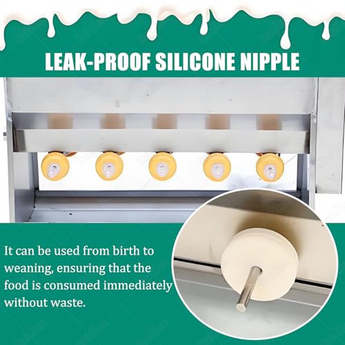 Pig Milk Feeder,Automatic Pig Milk Feeding Machine,Thickened Stainless Steel Piglet Feeder, Large Capacity Milk Box,with 10/14 Nipples 10pacifiers - size: 10pacifiers