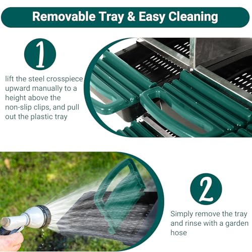 8 Hole Chicken Nesting Box, Roll Away Nest Boxes with Lid Cover to Protect Eggs, Poultry Nest Boxes for Chickens Laying Egg, Green