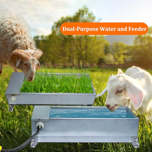 Stainless Steel Large Capacity Self Filling Animal Drinking Bowl,Self Filling Stainless Steel Livestock Water Trough,7.5L Large Capacity,for Cattle,Horses,Goats,Pigs,Dogs and Other Livestock