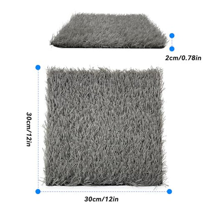 6 Pcs Chickens Nesting Box Pads -12×12",Washable Chickens Nesting Pads Artificial Grass Rug Reusable Hens Nest Boxes Pad Chicken Coop Bedding for Laying Eggs (Grey) - color: 【Grey】