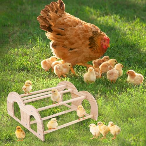 Double Layer Wooden Chicken Perch, Baby Chick Roosting Bars in Coop and Brooder, Chicken Toys, Coop Accessories for Large Bird - color: Double Layer Chick Perch