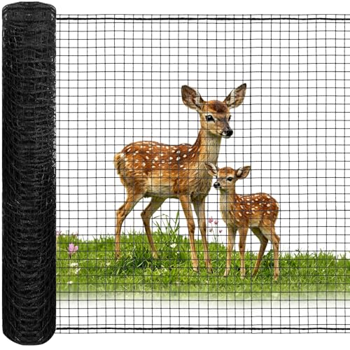 Deer Fence Netting, 4x75ft Heavy Duty Plastic Mesh Deer Fencing, 55GSM Garden Fence Animal Barrier, Bird Netting for Garden Protection, Reinforced Edge Temporary Fence for Tree Vegetable Raised Bed - size: 4x75FT
