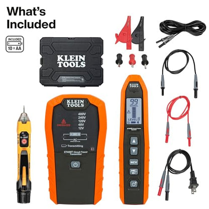 Klein Tools 80210 Advanced Circuit Tracer Kit with Non-Contact Voltage Tester, Circuit Breaker Finder, Voltage Detection, Identifies Energized and Non-Energized Breakers, Fuses, and Wires