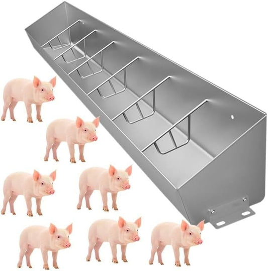 Heavy Duty Pig Feeder Trough/Livestock Feeding & Watering Troughs, Interior Outside Pot Belly Pig Water Trough 4' 5 6 Feet Long, for Pasture Sheds Pen Weatherproof(2.0m/6.6ft 7bit) - size: 2.0m/6.6ft 7bit