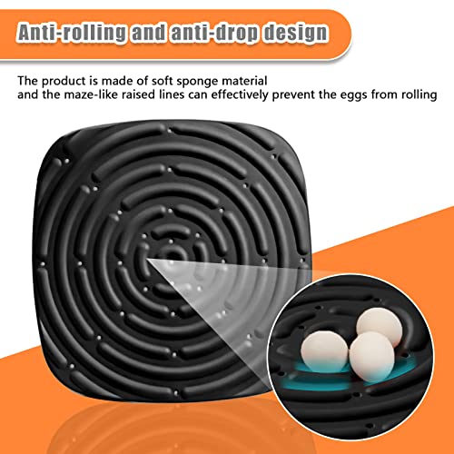 Skimzy Chicken Nesting Box Pads, 12 x 12 in Washable Reusable Nest Box Liners, 6-Pack, Breathable Drainage Design, Black