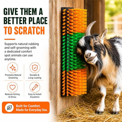 Livestock Scratching Brush, 4-Pack-Grooming Posts for Cows, Horses, Goats and Pigs with 8 Screws, Help Relieve Discomfort in Livestock and Prevent Damage to Fences - color: regular 4pcs