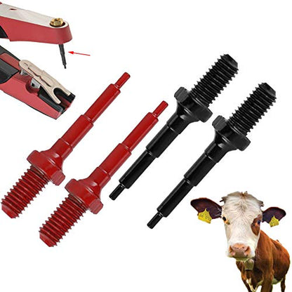 SYH&AQYE 2 PCS Lightweight Ear Tag Nail, Stainless Steel Tagger Needle Clamp Pin, Longer Life, Strong Durable Marking Tools Ear Tagger Accesories for Pigs, Sheep, Cattle(Red)