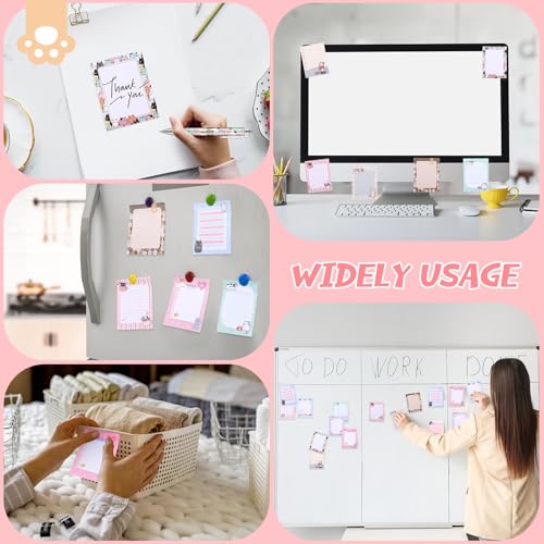 24 Pcs Cat Sticky Notes with Pens Cat Themed Gifts Party Favors Notepad Cute Memo Notes Pads Black Ink Ballpoint Pen for Women Animal Lover Christmas Gifts Office School Students Teacher Supplies - style: Cat