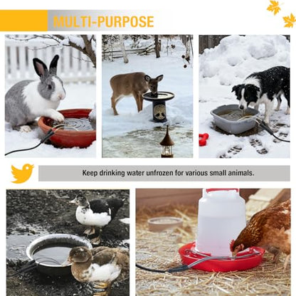 Chicken Water Heater Cord – Low-Watt Heated Chicken Waterer Cable for Winter, Safe Poultry Water Heating for Chickens, Ducks & Small Animals (1 Pack, Waterer Not Included)