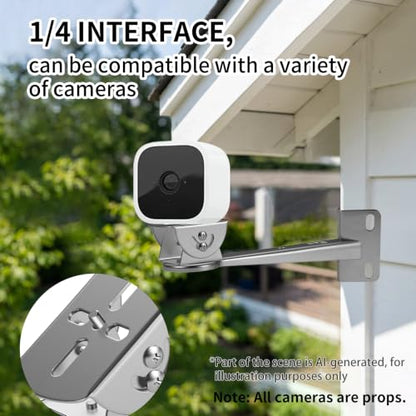 ZT-NET Security Camera Corner Pole Mounting Bracket Stainless Steel | Mount with Extension Arm for Surveillance Systems Compatible with CCTV IP Cameras Indoor and Outdoor (Not Included Camera)
