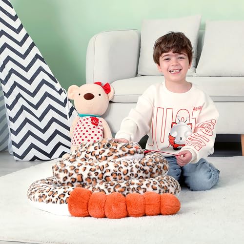 IKASA Giant Snake Stuffed Animal Plush Toy,106" Large Rattlesnake Cute Jumbo Soft Toys,Huge Big Size Fluffy Plushy Fat Plushie,Gifts for Kids - style: Snake