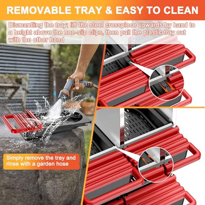 ZenxyHoC Two-Tier Chicken Nesting Boxes, Metal Chicken Egg Laying Box with Swing Perch and Rollout Egg Collection for Chicken Coop Red 4 Compartments - size: 4 Compartments