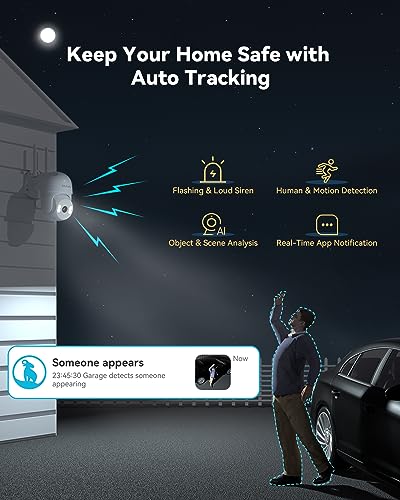 blurams 2K Outdoor Camera Wired, 5GHz/2.4GHz Wi-Fi Cameras for Home Security Outside with 360° PTZ, Color Night Vision, Motion Detection Tracking, Two-Way Audio, IP66 Weatherproof, Works with Alexa