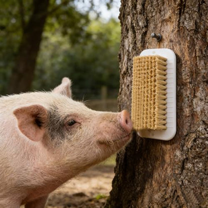 2 Pcs Pig Enrichment Toy, Mini Pigs Self Cleaning Slicker Brushes, Pet Grooming Brush & Scratch Toy 2-in-1 for Mini Pig, Dogs, Cats
