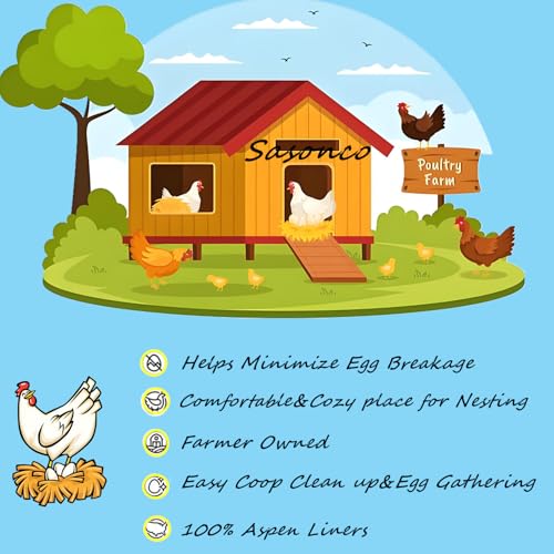 Premium Laying Hen Nesting Pads Laying Hen Nest Box Pads Aspen Excelsior Pads Nesting Pads Aspen Bedding s for Chicken Nesting Box and Rabbit Hutch 13" x 13" (12)