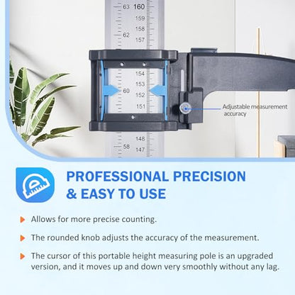 Height Measurement，Medical Portable Stadiometer, Height Rod，Portable Height Measuring Rod(Error Accuracy is Adjustable)，8-85 in/20-217 cm，Used in Homes, Offices, Gyms, Schools, etc