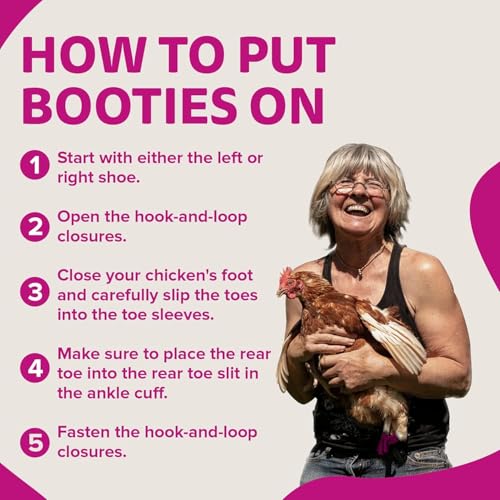 Chicken Shoes for Injured Feet – Protective Neoprene Footwear for Chicken, Open-Toe Design for Bumblefoot Relief, Made in USA (Chicken Shoes, Pink, Medium Chickens) - color: Pink