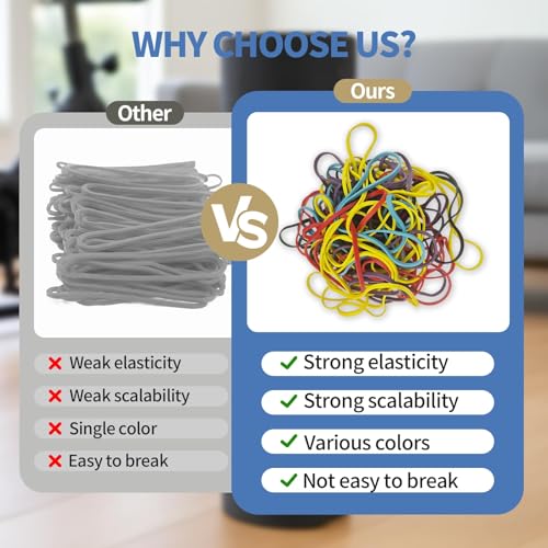 50Pack Trash Can Rubber Bands,5 Colors Large Rubber Bands,Heavy Duty,Reusable Elastic Bands for 13-30 Gallon Bins for Office Supplies File Folders Box Books,Bundle Rugs, BBQ Covers