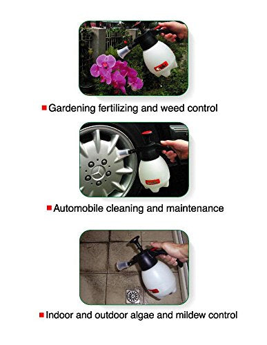 SOLO, 418-2L, 2 Liter One-Hand Pressure Sprayer, Red and White