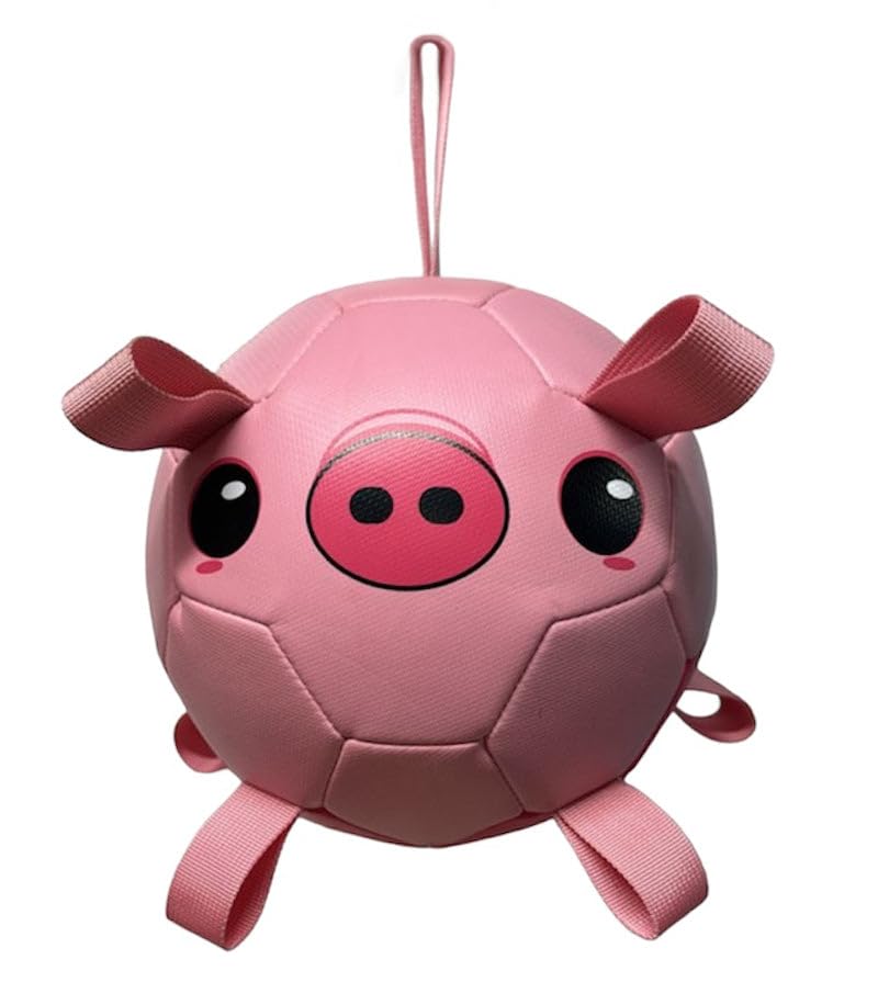 Piggy Poo and Crew Durable Interactive Fetch and Play Pig Soccer Ball for Dogs Puppies Pigs Small Animals