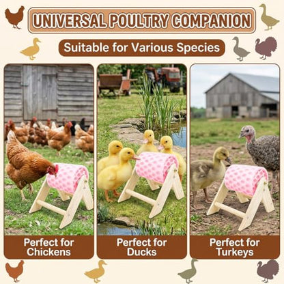 Hens Coop Accessories, Pink Beak Grinding Calcium Stone with Wooden Stand for Chicken Toys, Healthy Pecking Toy for Birds Ducks Geese Turkeys in Backyard