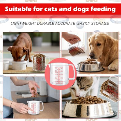 Dog Food Scoop 2 Cup,Plastic Measuring Cups with Handle Pet Food Scoops with Precise Markings for Dogs, Cats or Birds Food (2 CUP) - size: 2 CUP