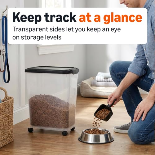 Amazon Basics Pet Food Storage Container, BPA-Free, Detachable Scoop, Secure Seal, 10lbs - size: 10lbs