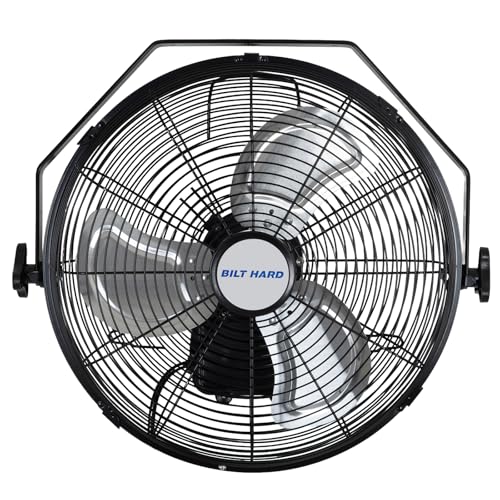 BILT HARD 3000 CFM 14 in. Outdoor Wall Mount Fan, 3-Speed Waterproof Wall Fan Industrial Grade High Velocity Outdoor Fans for Patio, Commercial, Garage, and Gazebo Use- ETL Listed - size: 14 inch