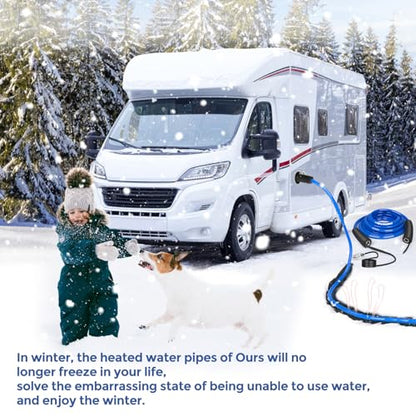 30FT RV Heated Water Hose, Lead and BPA-Free,1/2 Inner Diameter, Anti-Freezing Temperature Drops to -45°F, a Great RV Accessory for Campers, Livestock, and Agriculture (30FT) - size: 30FT