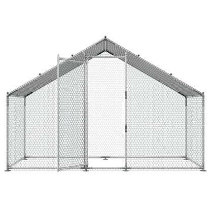 VEVOR Large Metal Chicken Coop,9.8 x 3.3 x 6.6 ft, Walk-in Chicken Run House with Waterproof Cover & Sturdy Frame, Spire Roof Poultry Cage Duck Pen for Rabbit Hen Goose Outdoor Backyard Farm Use - size: 118.1"L x 39.4"W x 78.7"H