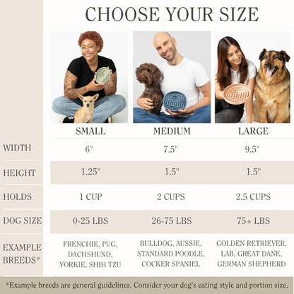 Should We Go? Slow Feeder for Dogs & Puppies, The Slowdown Bowl Silicone Slow Eating, Modern Lick Mat Design, Reduces Gulping, Fits 2 Cups, 7.5” Across x 1.5” Tall, Mealtime Challenge, Medium-Sage - color: Sage - Rainbow Design, size: Medium (7.5” Across