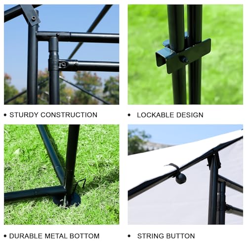 6.6'L x 9.8'W x 6.6'H Large Metal Chicken Coop Outdoor,Walk-in Chicken Run, Poultry Cage Chicken Pen House, Rabbits Habitat Cage with Waterproof and Anti-Ultraviolet Cover - size: 79.2"L x 117.6"W x 79.2"H