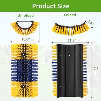 Livestock Scratch Brush, 4Pcs Cattle Scratcher Brush for Grooming, Upgraded Extra Large Horse Brush, Relieve Itching on the Back, Goat Scratcher for Horse, Cow, Pig, Sheep (XL Size Yellow) - size: 4-PACK XL BRUSH