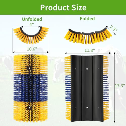 Livestock Scratch Brush, 4Pcs Cattle Scratcher Brush for Grooming, Upgraded Extra Large Horse Brush, Relieve Itching on the Back, Goat Scratcher for Horse, Cow, Pig, Sheep (XL Size Yellow) - size: 4-PACK XL BRUSH