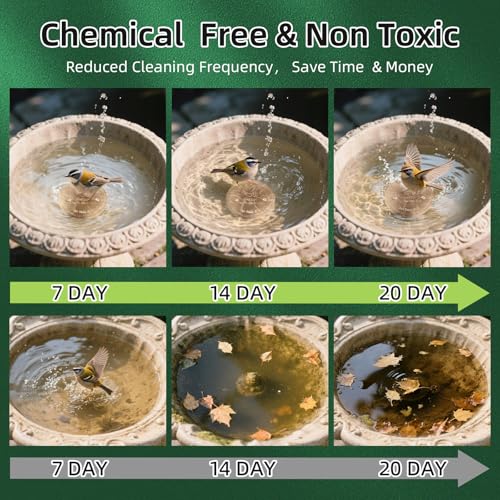 Bird Bath Copper Disk, Pure Copper Bird Bath Purification Disc, Save Cleaning Time, Chemical Free,Safe Natural Solution for Birdbaths Bowls&Waterfall Fountain, Year-Round Use (4 pcs) - style: 4 pcs