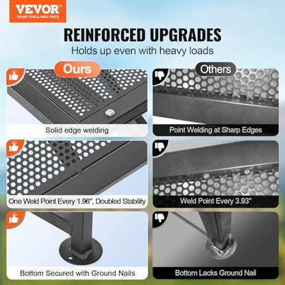 VEVOR Goat Milking Stand, 47x23 inch Livestock Stand, Metal Sheep Milking and Shearing Stand 21" to 33" Adjustable Height, with Headpiece and Nose Loop, 500lbs Loading Weight, Black