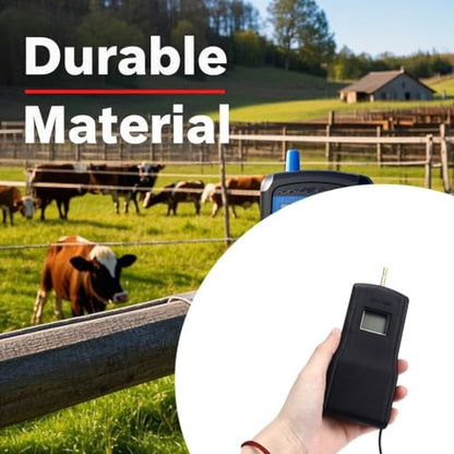 Electric Fence Voltage Tester Portable Digital Voltmeter Voltage Testing for Farm Garden (Black)