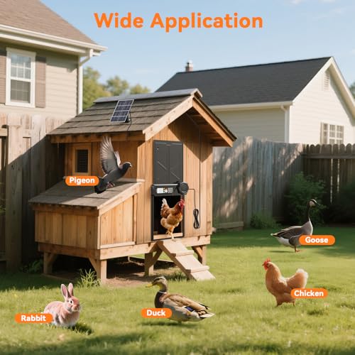 Auto Chicken Door Opener with Timer Modes, Intelligent Obstacle Sensors, Remote Control